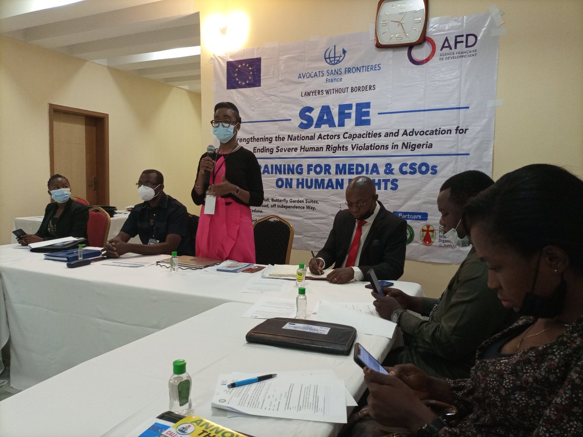 eweinigeria's tweet photo. EWEI is in attendance at the 2nd SAFE Training for Media & CSOs on Human Rights (Day 1) organised by @ASFFrance @ASFFranceNG and partners @capionigeria @NigBarAssoc with the support of @EUinNigeria @AFD_en
#SAFENG https://t.co/LAar2G7fmH