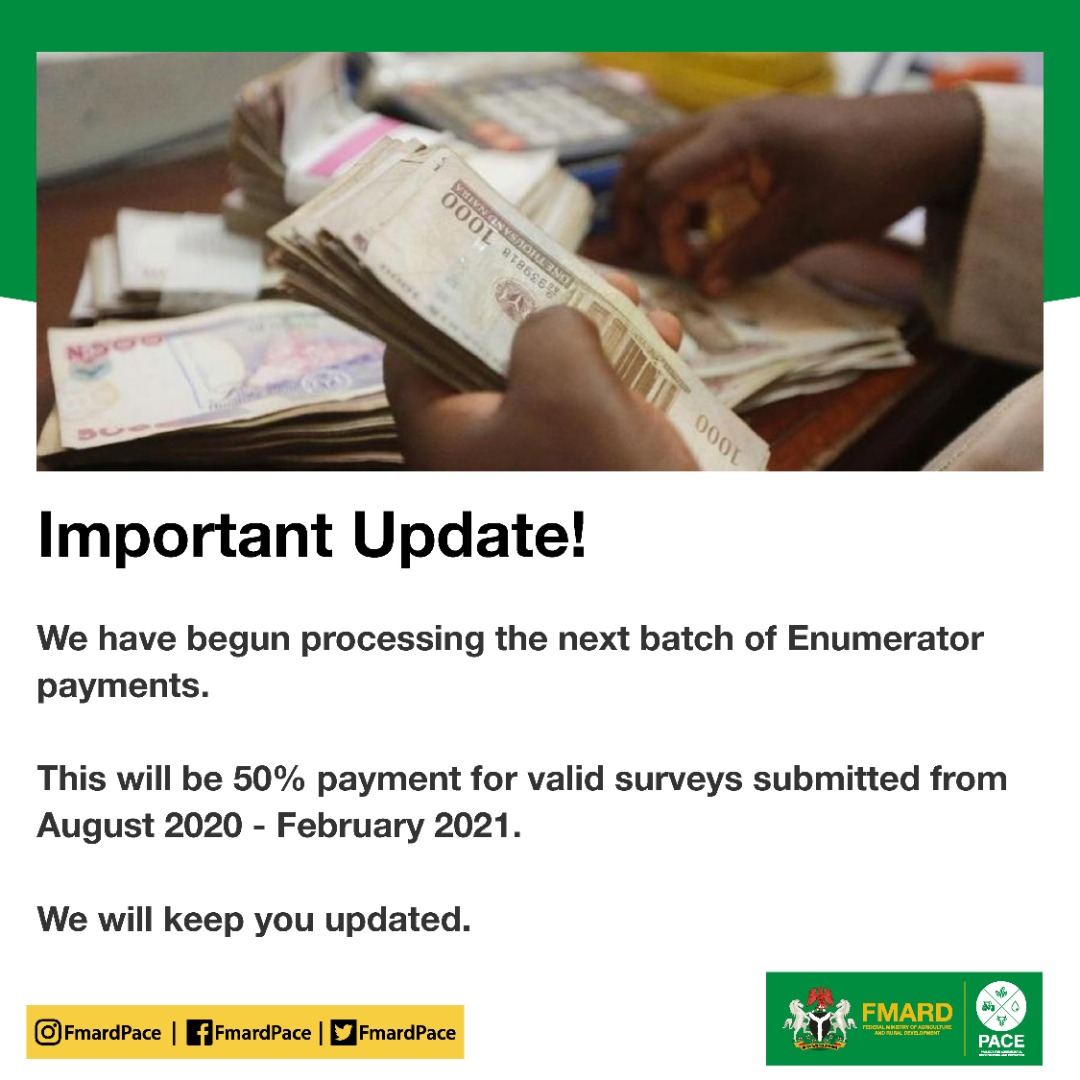 0xfelixbag's tweet photo. Important Update!

We have begun processing the next batch of Enumerator payments. 

This will be 50% payment for valid surveys submitted from August 2020 - February 2021. 

We will keep you updated. https://t.co/dH8UYTvGQ6