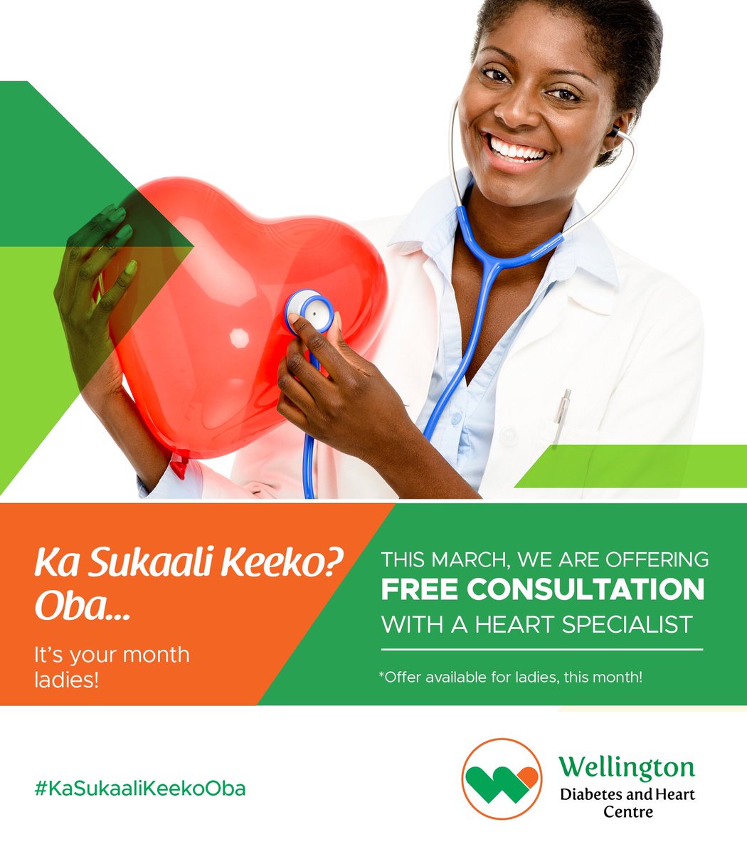 WellingtonDHC's tweet photo. Ladies, protect your hearts! Ensure that it is beating right. Make use of our free consultation with a heart specialist valid until 31st March.

#Wellingtoncare #KasukaliKeeko #DiabetesManagement #MondayMotivation https://t.co/5k6oggjsQX
