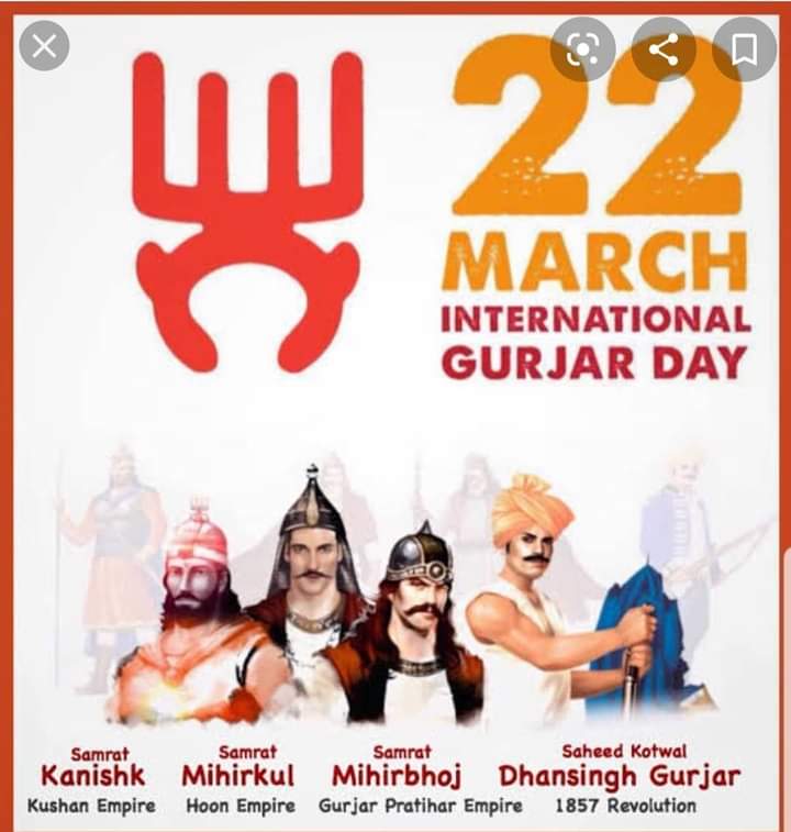 ChAhmed5224902's tweet photo. Heartiest Congratulations to Gurjar Community accross the world.
#international_gurjar_day
#Gujer
#Guccer
#Gujjrate
#Gurjistan
#gurjar #gurjar_samrat_raja_mihir_bhoj #International_Gurjar_day
#22_march
#gujjar_pakistan
@EngrIftikharCh2
@ericgujer
@ar_chohan
@U_M_CHOHA https://t.co/cOBnLqfSHK