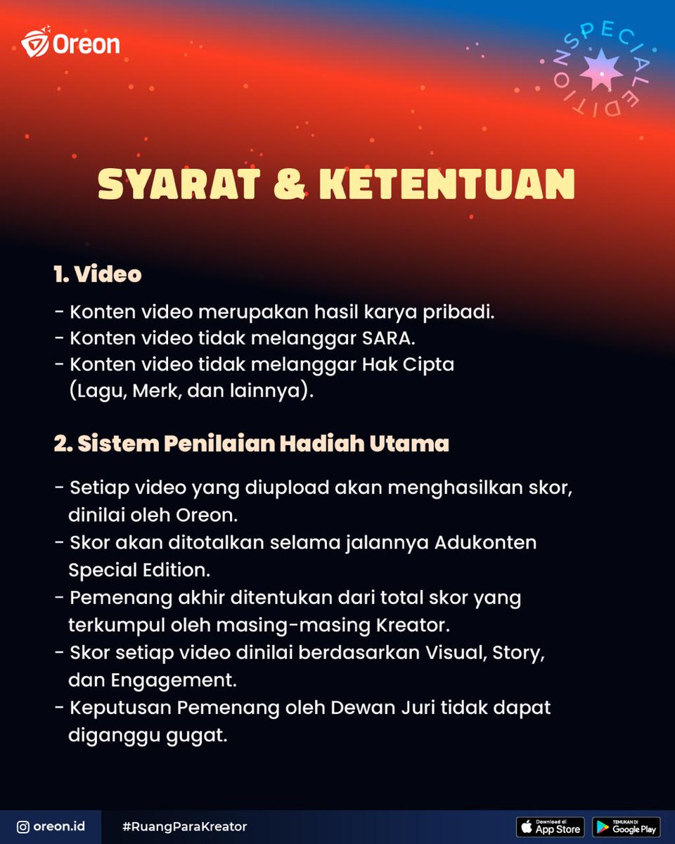 OreonID's tweet photo. Jangan lupa perhatikan petunjuk dan ketentuan yang berlaku ya!

#Oreon #OreonID #Video #Content #VideoContent #Konten #Kontenvideo #Streaming #Hiburan #Kreasi #Creation #ContentCreator #Top10 #smartviewers #lomba #lombavideo #videocontest #kompetisi #infolomba #lomba2021 https://t.co/sPFzbKygt7