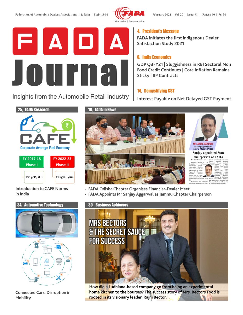 FADA_India's tweet photo. F A D A Journal - February'21 issue is out...

Happy Reading!!

https://t.co/DJzew9BWp6

#ONOA #Journal #FADAJournal #AutoMagazine 
@CimGOI @heindustry @ficci_india @FollowCII @siamindia @ACMAIndia @SkillsASDC https://t.co/5B4inT7hbK