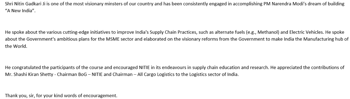 IIMMumbai's tweet photo. YouTube Link - https://t.co/NDMg3jbJtY
Course Website - https://t.co/AlkBvX0p6Z
#NITIE #NitinGadkari #SCM #digitalSCM https://t.co/kTguPlishu