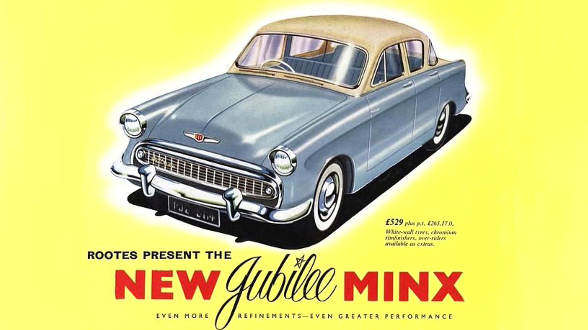 The Jubilee #HillmanMinx, launched in 1957 to celebrate 50 years of #Hillman. 

#MinxMonday #RootesGroup