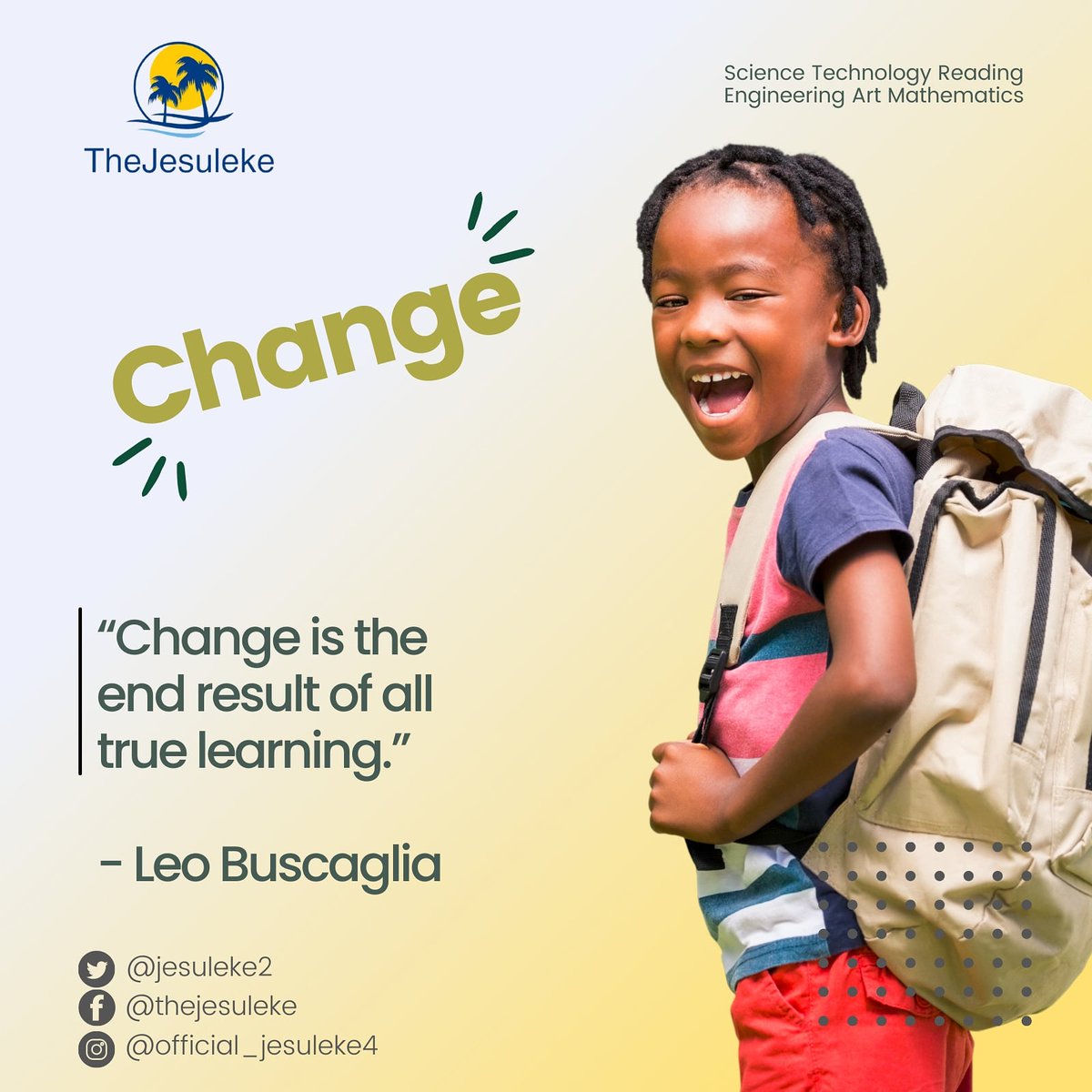 Jesuleke2's tweet image. Your ultimate aim in this learning journey is to have a mindset that has gone through series of change. 
.
.
If you want to change your life, then be a consistent learner.

#MotivationalQuotes #MotivationMonday #learningtocount #thejesuleke