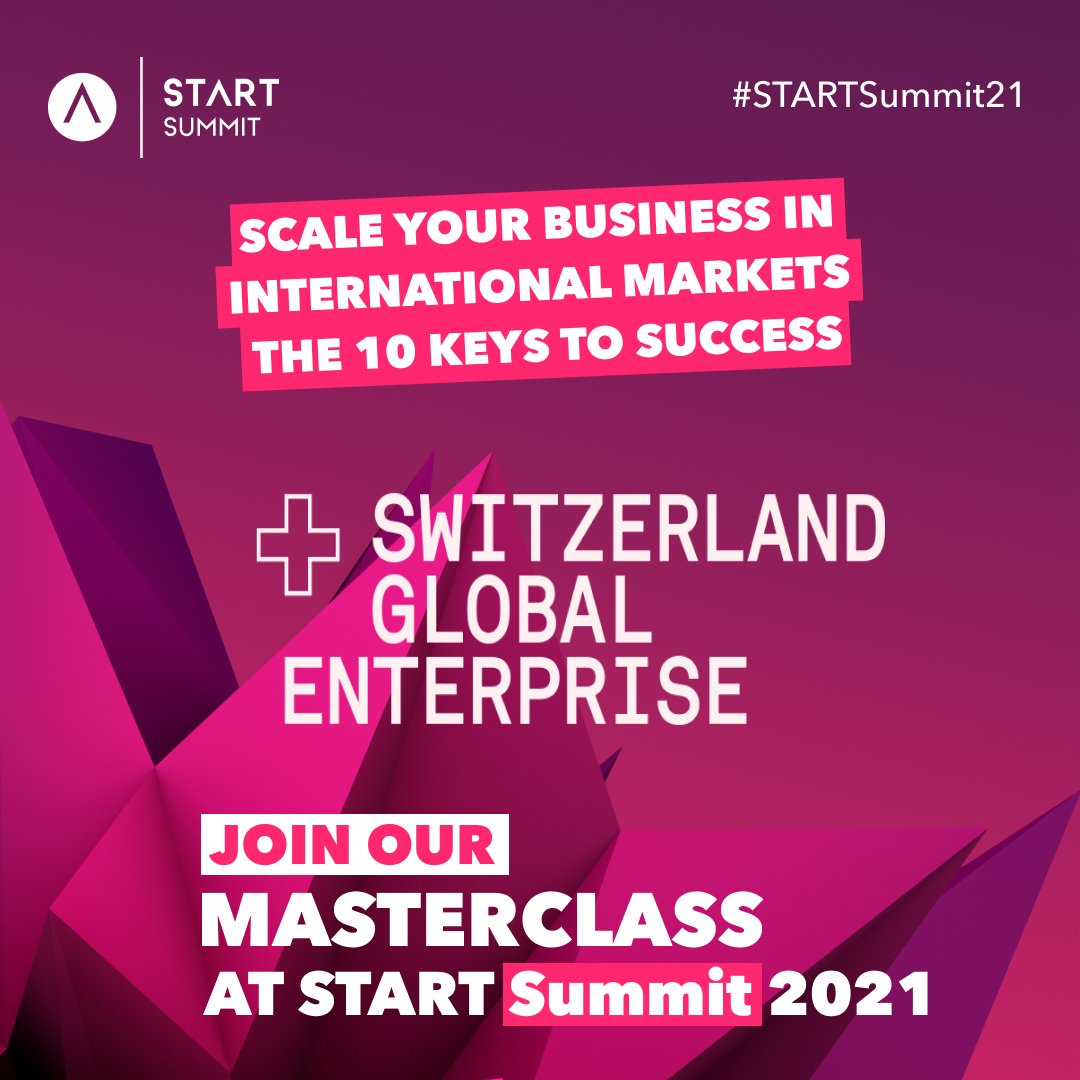 We are proud to announce Switzerland Global Enterprise as a Masterclass presenter and Network Partner at START Summit 2021. 

Get your ticket today to join us and Switzerland Global Enterprise at START Summit 2021!

#STARTSummit21