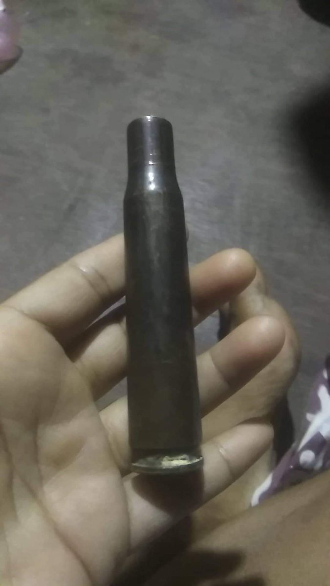 bluemr88's tweet photo. They Used this Bullets In Mandalay
That is a .50 caliber (12.7mm) shell. Used in heavy machine guns or high caliber sniper rifles. It is also used in anti-material rifles that are meant to penetrate through armour or walls. They are not meant to be used against humans. https://t.co/So3jPdcMtG