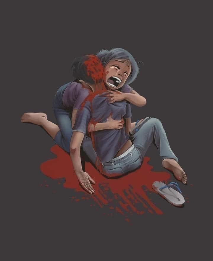 badiucao's tweet photo. oh this drawing from #Myanmar is killing me 

#SaveMyanmar https://t.co/RRldYUpkya