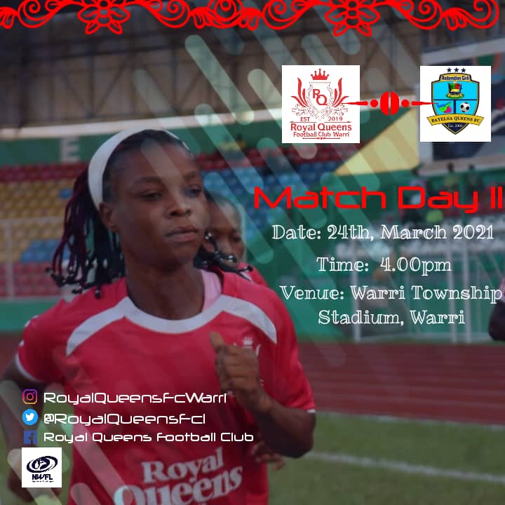 RoyalQueensFc1's tweet image. We Prepare for the big one on Wednesday to continue our perfect home runs as we take on Table-Topper Bayelsa Queens at the Warri Township Stadium.

#NWFLPremiership2021 
#NWFLPremiership 
#NWFLEvolve 
#CanadianGeese 
#TogetherWeAreInToWinIt 
#RoyalQueensFC
@TheNWFL