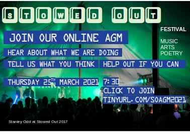 Find out what's happening with Stowed Out this year at our AGM. All welcome! tinyurl.com/soagm2021