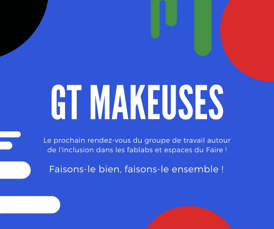 RFFLabs's tweet image. 💼 Si vous avez bien suivi Apéro[Ma]Ker !, vous le savez déjà mais un nouveau Groupe de Travail débarque au RFFLabs : "Makeuses". 

Il se réunit pour la 1er mardi 30 mars18h30. Pour y participer, très simple il suffit de s'inscrire  👇

framaforms.org/gt-makeuses-ti…

#fablab #makeuse