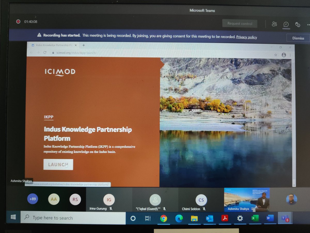 patrajyotiraj's tweet photo. Congratulations team @icimod @arunbshrestha on the launching of #Indus Knowledge Partnership Platform #IKPP . Critical for #sciencepolicy interface for #climateaction #resiliencebuilding #waterdiplomacy @RiversTROSA #WorldWaterDay2021 https://t.co/LkMKw27oED