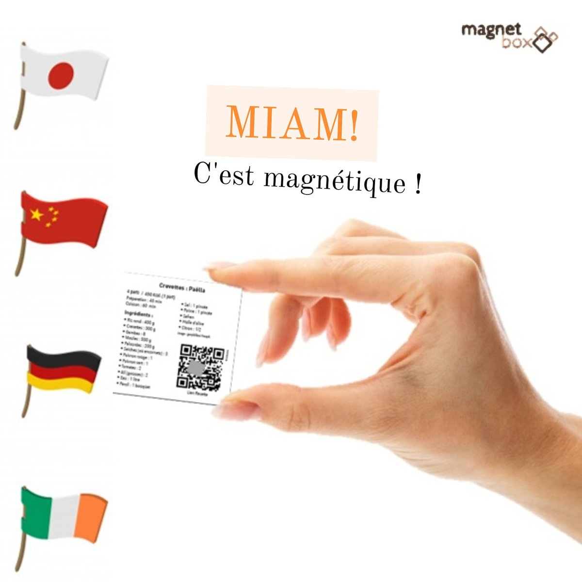 Magnet_Box's tweet photo. Magnets de repas au dos desquels vous retrouverez la liste des ingrédients et bien + encore (recette à scanner...) 😉 🎁 #recette #plat #deco #magnets #manger #miam  #maison #ideerepas #powercouple #MariesAuPremierRegard #mapr #voyage #cuisinedumonde  #international #food #repas https://t.co/FTZTpATxgv