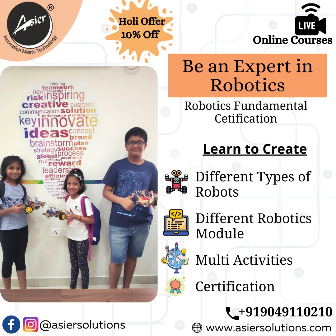 AsierSolutions's tweet photo. This Holi is a perfect time to give wings to your child's imaginations through our #Robokits.
To order Robokits visit our website at 🌐 https://t.co/JN6aCYneiv or call us on📲 +919049110210.
#asiersolutions #edu #edutech #robotics #learnrobotics #technology #stem #roboticideas https://t.co/5KBF1JgI9N