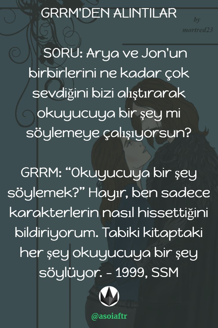 asoiaftr's tweet photo. #GRRMSöyleşileri #JonArya #JonRya #JonSnow #AryaStark #ASOIAF #GameOfThrones https://t.co/qZBW4ffegz