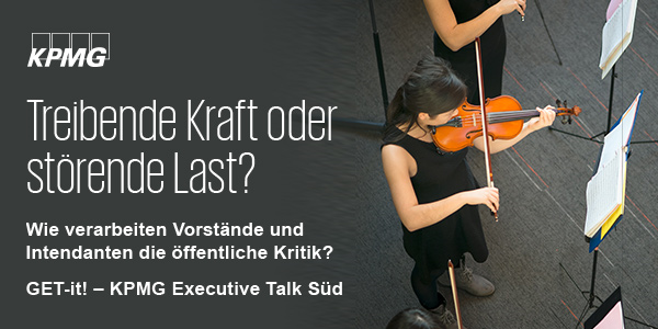 Treibende Kraft oder störende Last? Wie verarbeiten Vorstände und Intendanten öffentliche Kritik? Nach Wirtschaft, Politik, Medien tausche ich mich mit Nikolaus Bachler Intendant <a href="/bay_staatsoper/">BayerischeStaatsoper</a> beim #GETit–<a href="/KPMG_DE/">KPMG in Deutschland</a> Executive Talk Süd am 8.4. aus. #Kultur bit.ly/2Qd72W2