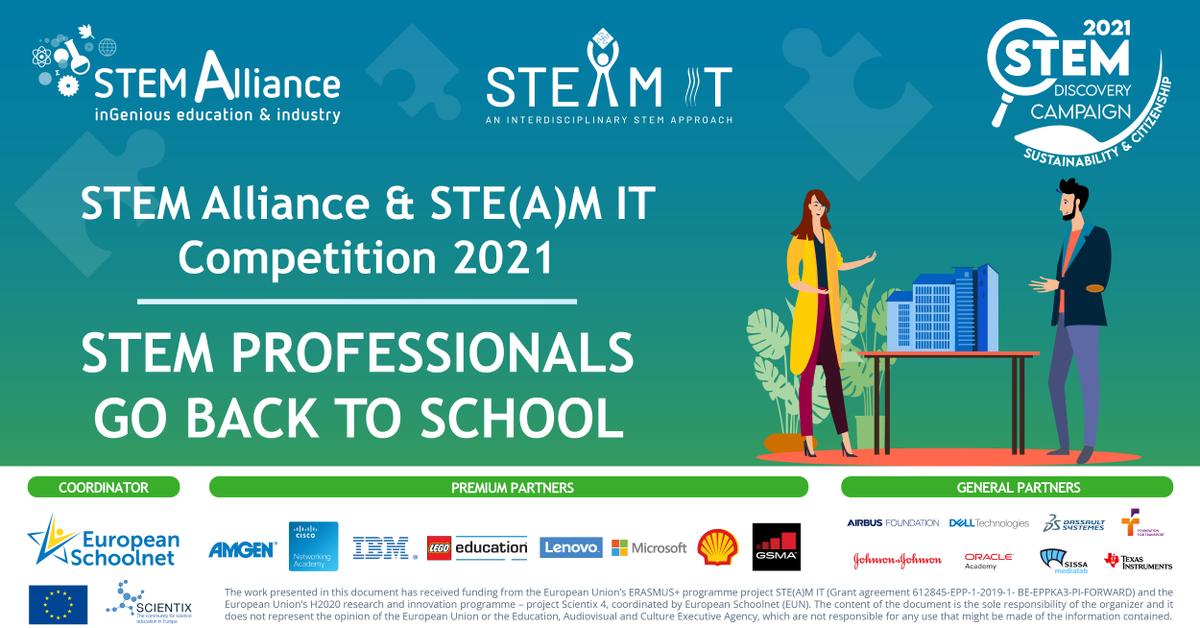 stemalliance_eu's tweet photo. How to present #STEM jobs in classrooms? Join our competition with the #STEAMIT_project!
🔎 integrate STEM Career topics in your classes
🔎 organise collaborative activities with STEM professionals
🔎 spark your students' interest in unique STEM careers
✔️ https://t.co/HPhShFMJfA https://t.co/Wwymvjlxqg