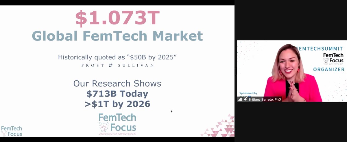 susan_maryrose's tweet photo. NEWS ALERT via #FemTechSummit. Research from @FemTech_Focus shows the #FemTech market to reach 1 TRILLION by 2026. 

#womxnhealth #FemTechFocus #investors https://t.co/SJLhL1Dv3R