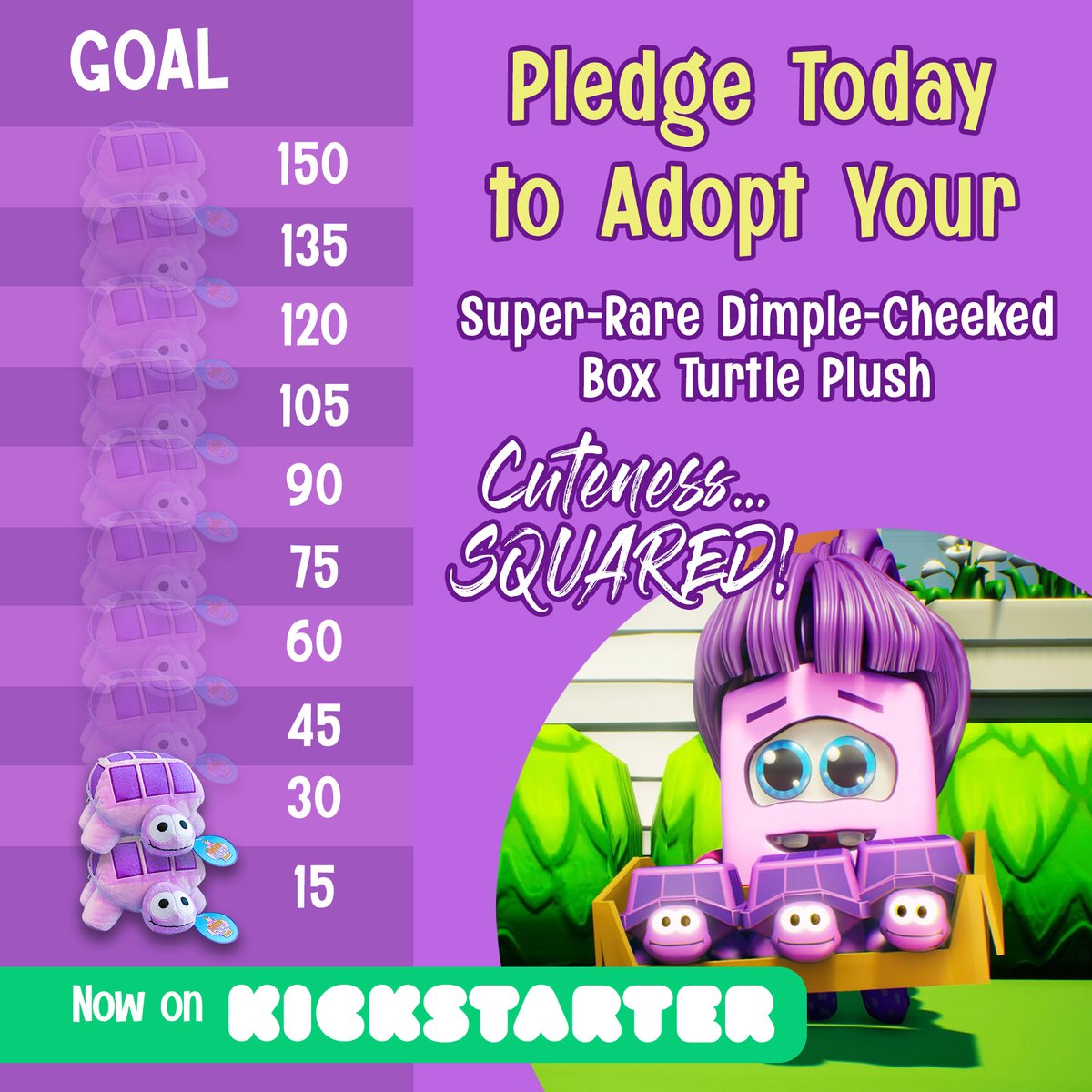 BrainyPixel's tweet photo. HOORAY! We just met our next progress goal - we're up to 30 turtles sold! 20% of the way there! Let's build on this momentum - please PLEDGE and SHARE! https://t.co/RZnm6djr6K
#aturtleaday #cubekinsplush #plushpet #boxturtlesarebest #cubekins https://t.co/0IR7BhZOnI