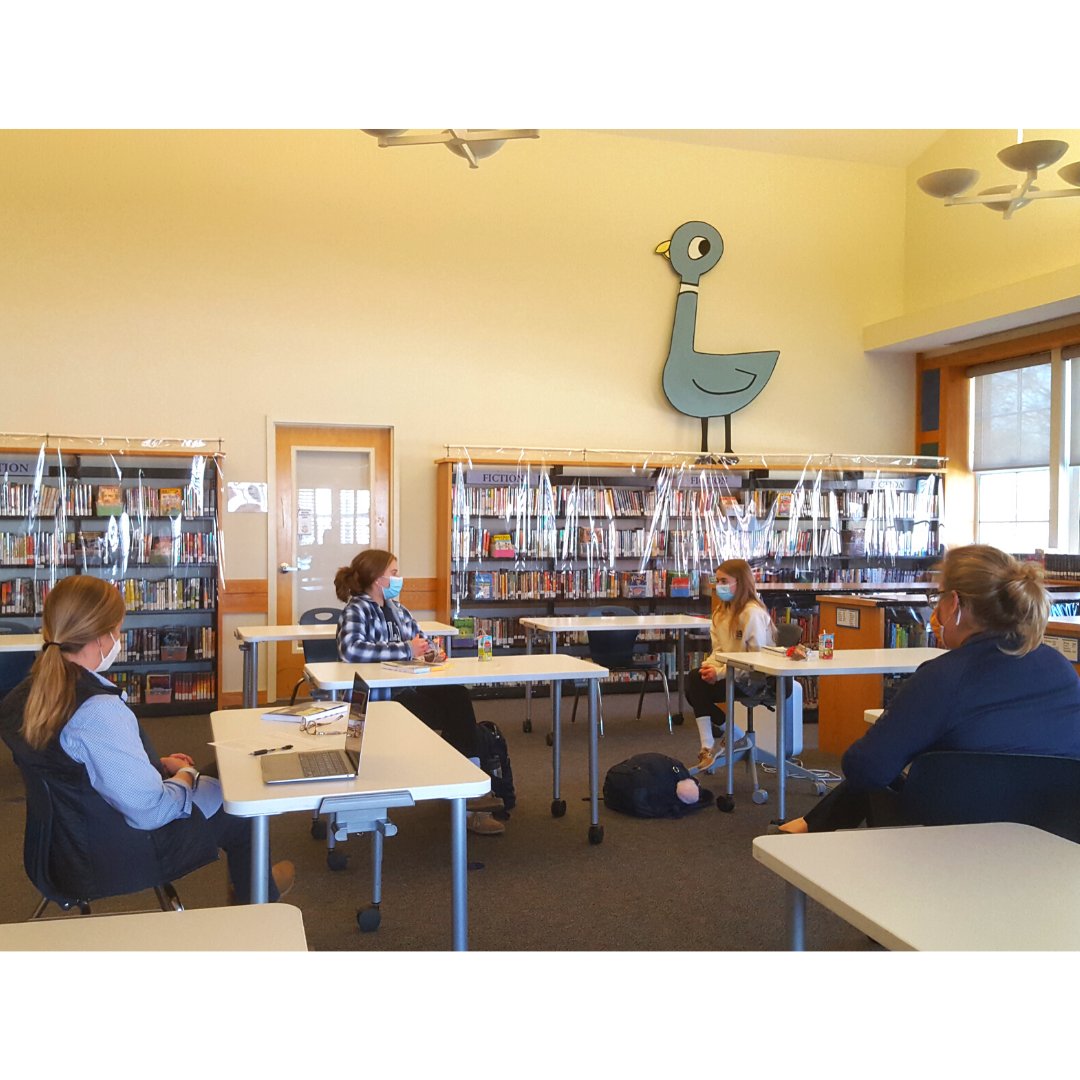 BullisSchool's tweet photo. 📚 7th grade students gathered today for a special "Reading Gala" to discuss with peers outside their English class and other faculty about the book club books they just finished reading.
#BullisMiddleSchool #BullisBookClub https://t.co/2i1iESsf5S