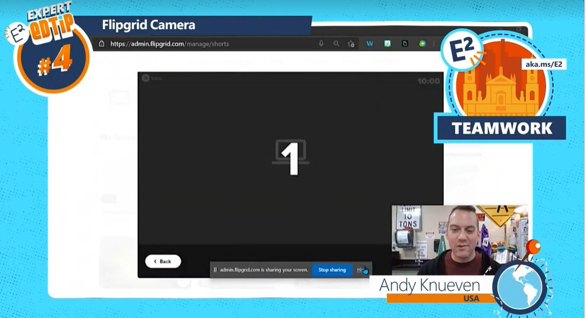 mrsjones72812's tweet photo. I spy one of my favorite educators @MrCoachK15 and TEAMWORK sharing about @Flipgrid @MicrosoftEDU #microsoftE2 #E2 #ispyE2! If you can think if you can Flipgrid It! #flipgridforall https://t.co/sSVxoSYaOw