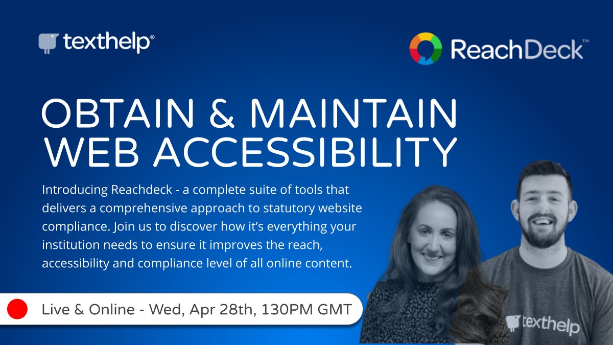 TH_Laurao's tweet photo. #Reachdeck is an accessibility solution for any organisation's website made of 3 parts; the toolbar, an Auditor which checks for #WCAG compliance and reading capabilities and the Editor to check content. Join us https://t.co/xoWja18LCD
#DigitalAccessibility #accessiblecontent https://t.co/AKPIFY3e15