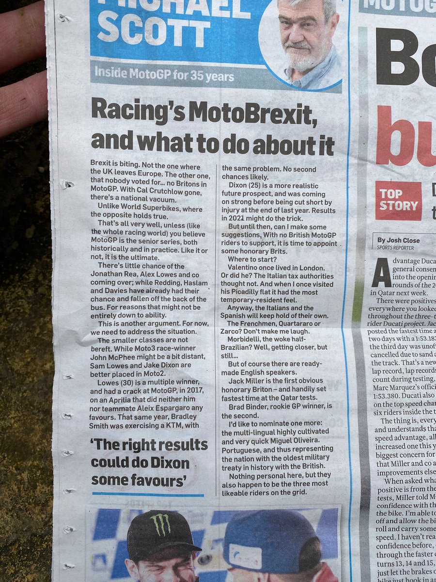 SeanBostrom's tweet photo. Lazy journalism. I’ve admired Mr Scott’s work for years but this piece in the @MCNnews sees him topple off the pedestal I’d placed him on decades ago. Fortunately we still have @matoxley 
#whatswrongwithbeingwoke https://t.co/HjXsRMsdzs