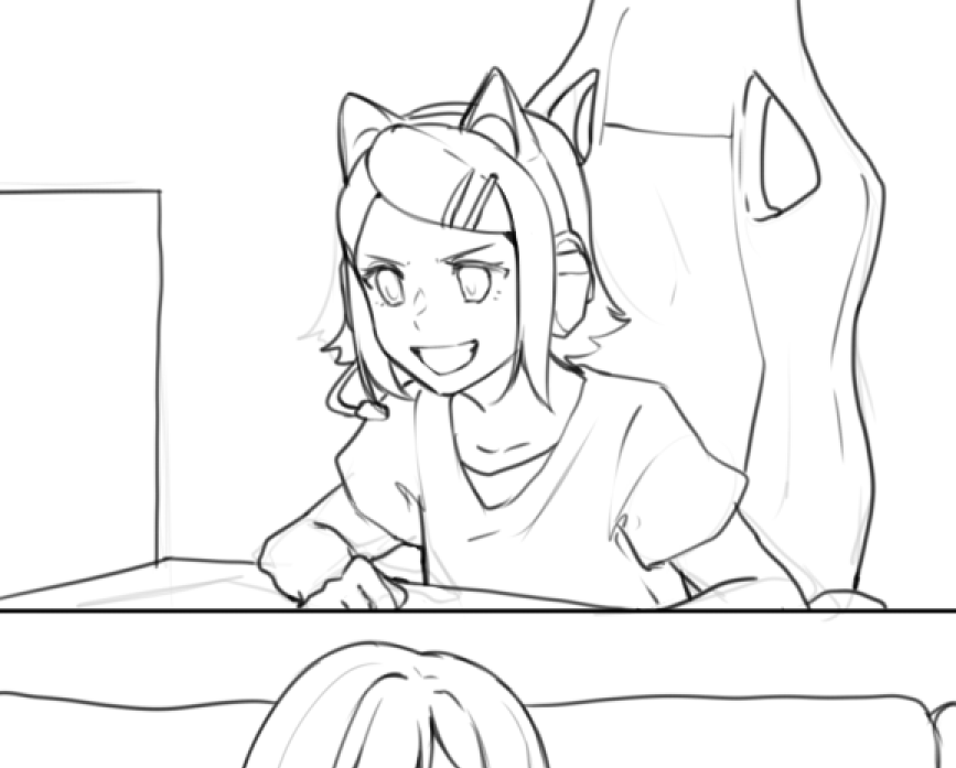 gamer Rin on a videocall 