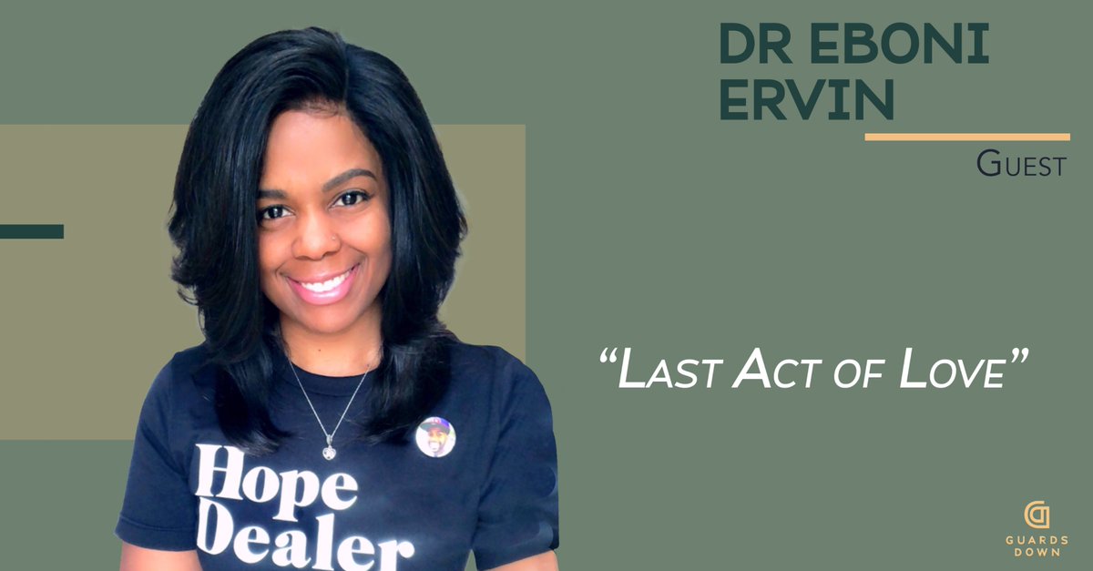 guards_down's tweet photo. GD Podcast: Last Act of Love 

Greg speaks with Dr. Eboni Ervin, as she details her stories of wrestling with trauma and grief.  #PTSD #complicatedgrief #Grief #veterans #pharmacists 

https://t.co/w7eksDln1F via @YouTube https://t.co/kuZmvpYggh