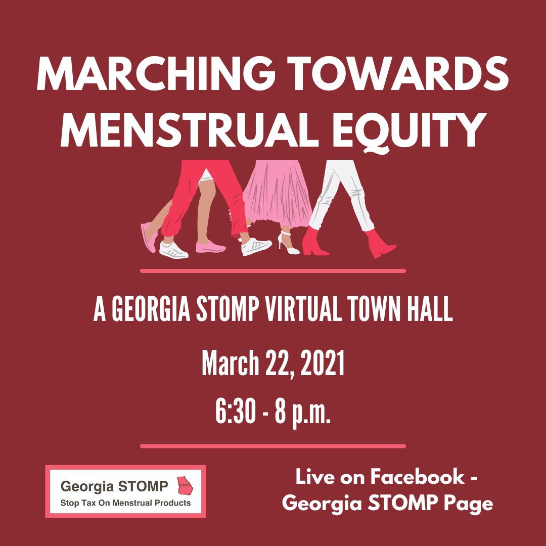 CISOFGEORGIA's tweet photo. Communities In Schools of Georgia works in partnership with Georgia STOMP to advance menstrual equity and eliminate period poverty in Georgia. Join this virtual Townhall to learn more about what our coalition is doing! https://t.co/LuJtIJCxoV #georgiastomp #equity #women https://t.co/NJRoehISaJ