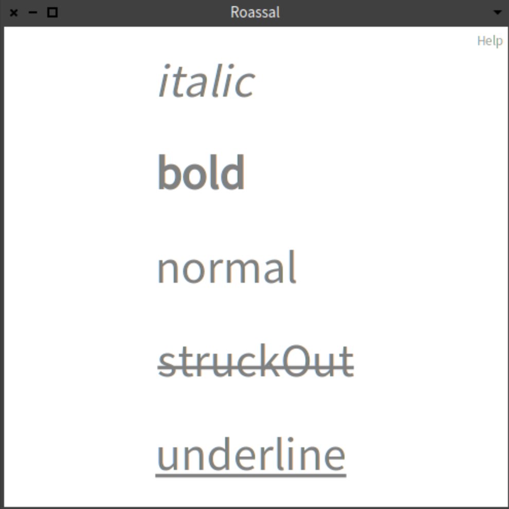 Roassal1's tweet photo. Script of the day: Font attributes @pharoproject  https://t.co/yMOt3DtdNf https://t.co/ji1VnIGlyP