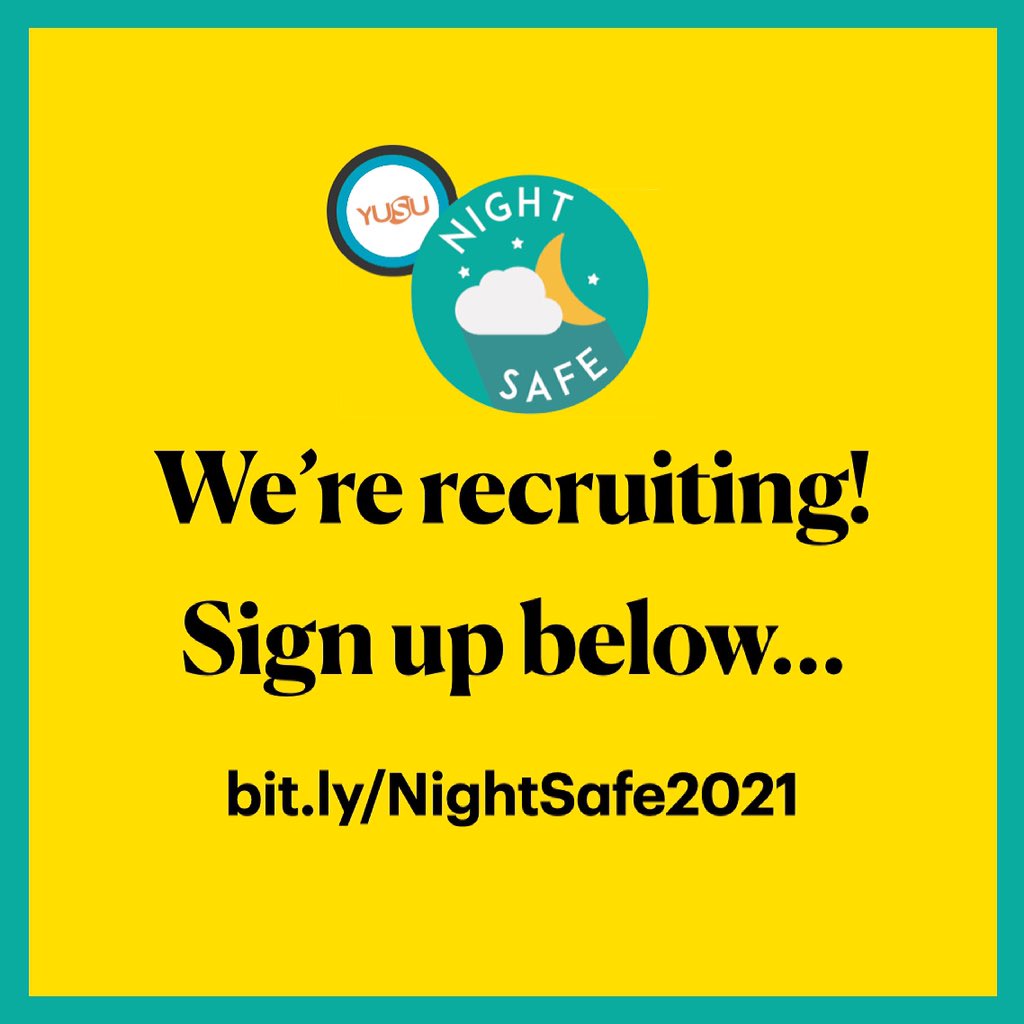 YUSU_NightSafe's tweet photo. Want to not only be night-safe, but also BE NightSafe...well then come join the team! https://t.co/VyvkHUn9QA https://t.co/CuazCU7yoU