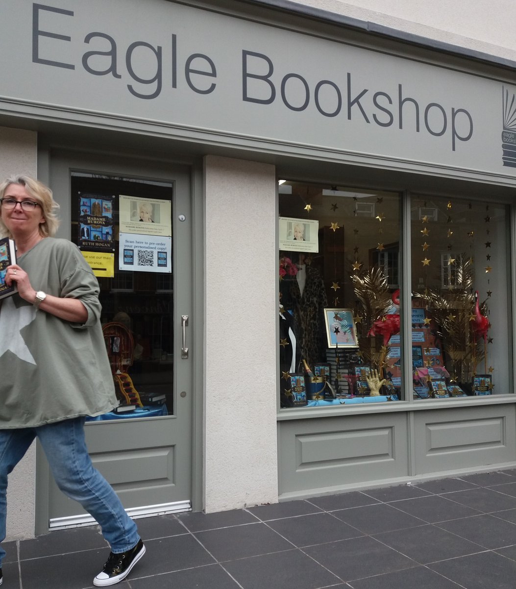 Caught red-handed! This is what a graffiti artist looks like, running away from their work...  Except we have here the Banksy of shop window artists as well as the most up-litting of all writers - the marvelous <a href="/ruthmariehogan/">Ruth Hogan</a> 
More pics + Madame Burova pre-order link to follow.