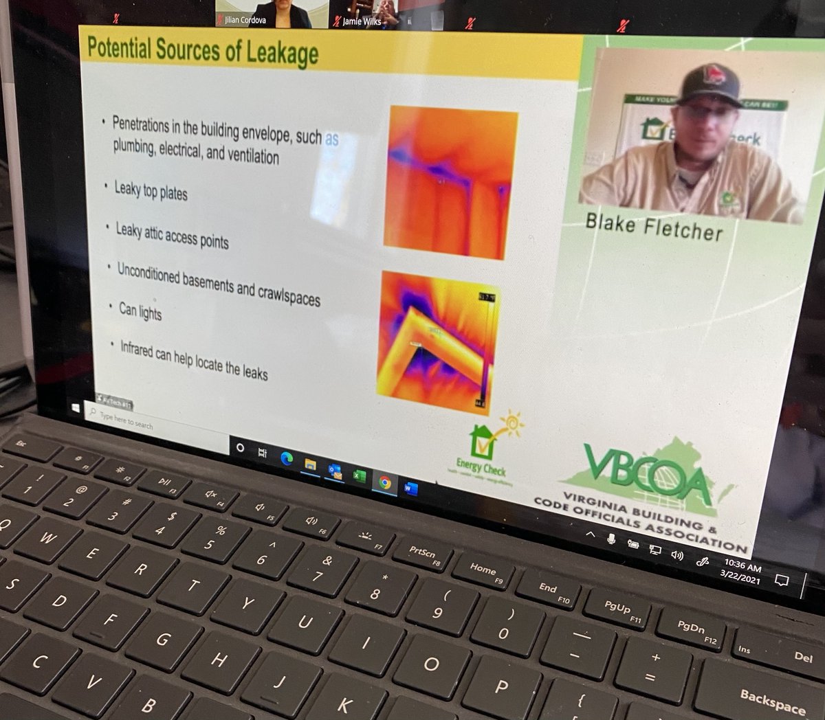 energy_check's tweet photo. We are live at the VBCOA mid-year conference this morning discussing Blower Door Test requirements for building inspectors. Kudos, Blake! https://t.co/At7EQFFA4i