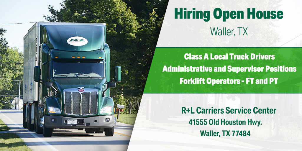 RLCarriers's tweet image. 🚨 Hey, Waller, TX! Mark your calendars! 🚨

📆 : Mar. 26-28, 2021
🕰️: Fri./Sat. 8 a.m. - 5 p.m. / Sun. 8 a.m. - 12 p.m.
📍: 41555 Old Houston Hwy., Waller, TX 77484

If you can’t attend, you can also apply online here: ow.ly/Sv8R50E2zUH