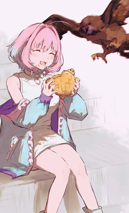 #夢見りあむを100日間描く
47日目、カメパン食べてるりあむ。 