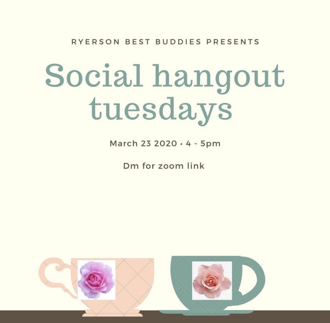 bbryerson's tweet photo. We will be hosting another social hangout this Tuesday March 23rd! From 4-5 pm EST. We hope to see you all there 🤍💛 Please dm for zoom link. https://t.co/t9sdjdVToO