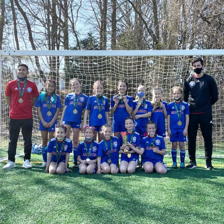 Arlington 2011G Red are Mclean Tournament 2010 Silver Group champions! They played up a year in the 9v9 format for the first time, competing hard all weekend. Congrats on the well earned success ladies!!⚽️🥇🏆