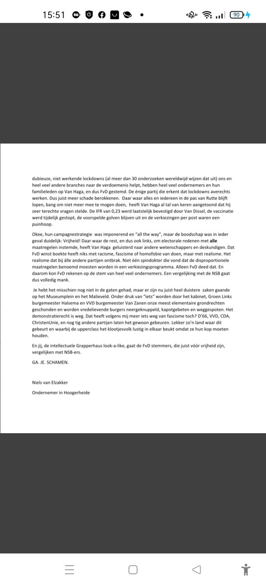 Een noodkreet van een ondernemer, een terechtwijzing voor #tommywieringa en een lofzang voor <a href="/WybrenvanHaga/">Wybren van Haga</a> in één brief.#lockdown