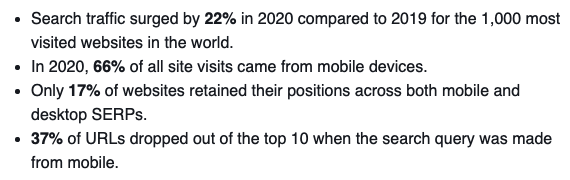 Interesting stats from <a href="/semrush/">Semrush</a> I received today. Mobile first should no longer be a saying.