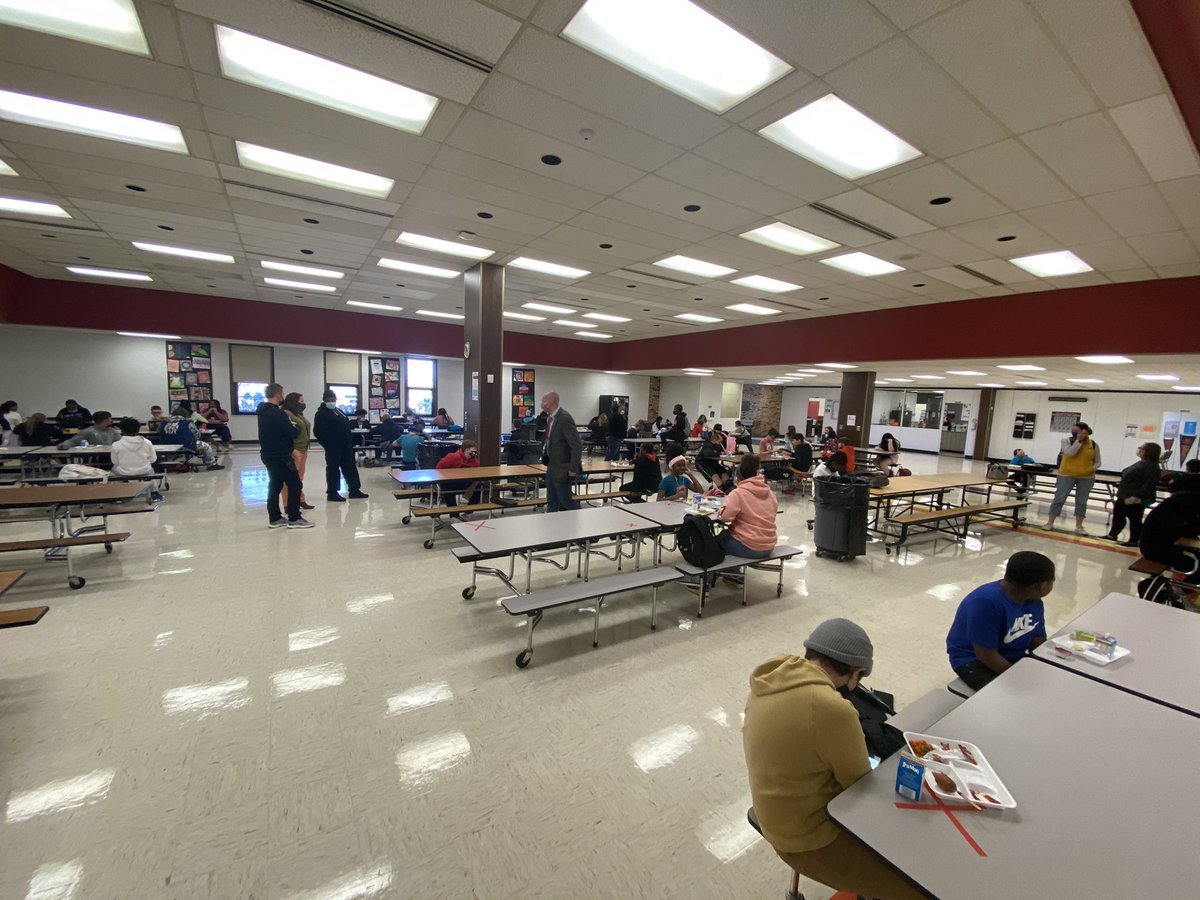 First day of all-in learning and 6th grade lunch is going well!