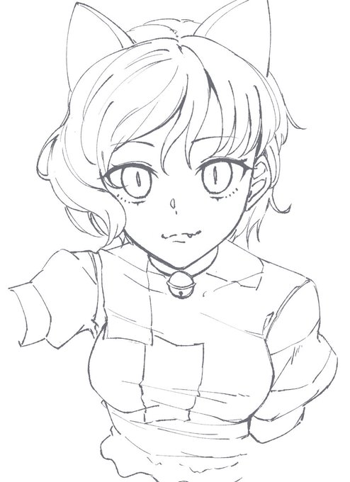 目の描き方少し違くしてみた 