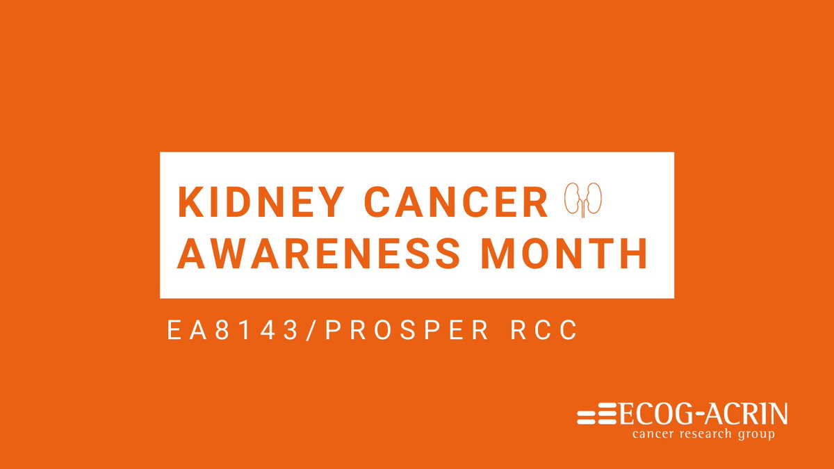 eaonc's tweet photo. In honor of #KidneyCancerAwarenessMonth get to know #clinicaltrial EA8143/#PROSPERRCC, led by @allaf_mo @virajmaster @RajanTGuptaMD @SuzanneColeMD & others. This trial explores a new treatment approach for pts with #renalcellcarcinoma. Learn more: https://t.co/h0Ry3xuU94 #kcsm https://t.co/U8tC81jEOl