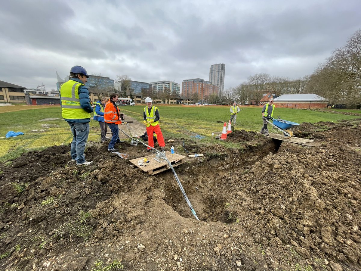 RdgHydro's tweet photo. Cable Pull Success! 🎉 🔌 Thanks to all 56(!) of you who came on Saturday and helped us pull our electrical cable from our grid connect point to our turbine house, underneath the Thames! Check out some of the images from the day #rdguk #caversham #berkshire #hydro #Sustainability https://t.co/Sn3WOkl0ns