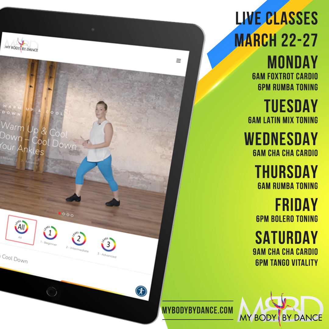 MyBodyByDance's tweet photo. 📅📅📅 LIVE CLASS SCHEDULE FOR THIS WEEK - Join us for one of our Live Classes or any of our 250+ On-Demand Dance Fitness classes.
Not a member yet? Start with a 7 Day Free Trial: https://t.co/DqYdNflKib
#MBBD #OnlineDanceFitness #RealCustomersRealResults #DanceFitness https://t.co/clKptA2GbX