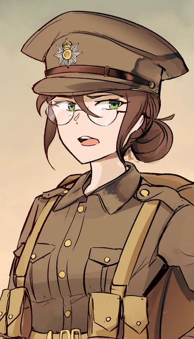WWI Anime Girl - British Expeditionary Force, 1914. 