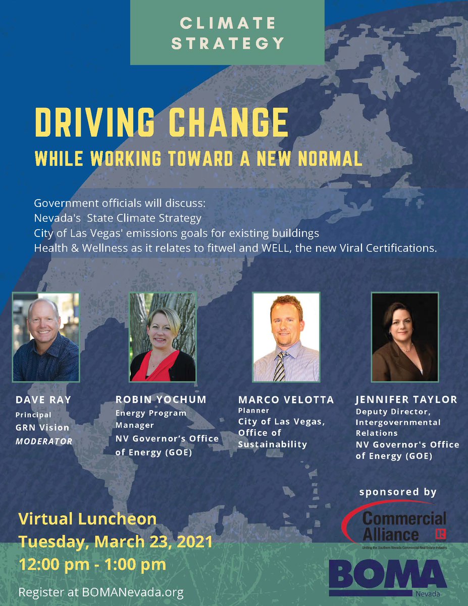 Who’s joining <a href="/BOMA_Nevada/">BOMA Nevada</a> tomorrow for this March 23 virtual lunch program? It’s on “Driving Change While Working Toward a New Normal.” CALV is a proud sponsor. Register at BOMANevada.org. #SNVCRE #CRE #climate #greenbuilding