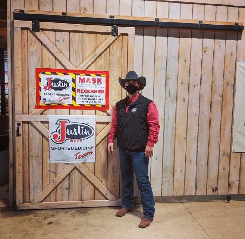 AvilaATC's tweet photo. Cody Pace in action during his latest time working a Rodeo with the Justin Sports Medicine group. Interested in seeing Rodeo injuries Cody handles? Follow the link, but beware! SENSITIVE CONTENT https://t.co/B05dO1j9Yp https://t.co/8UFyP5HwLy