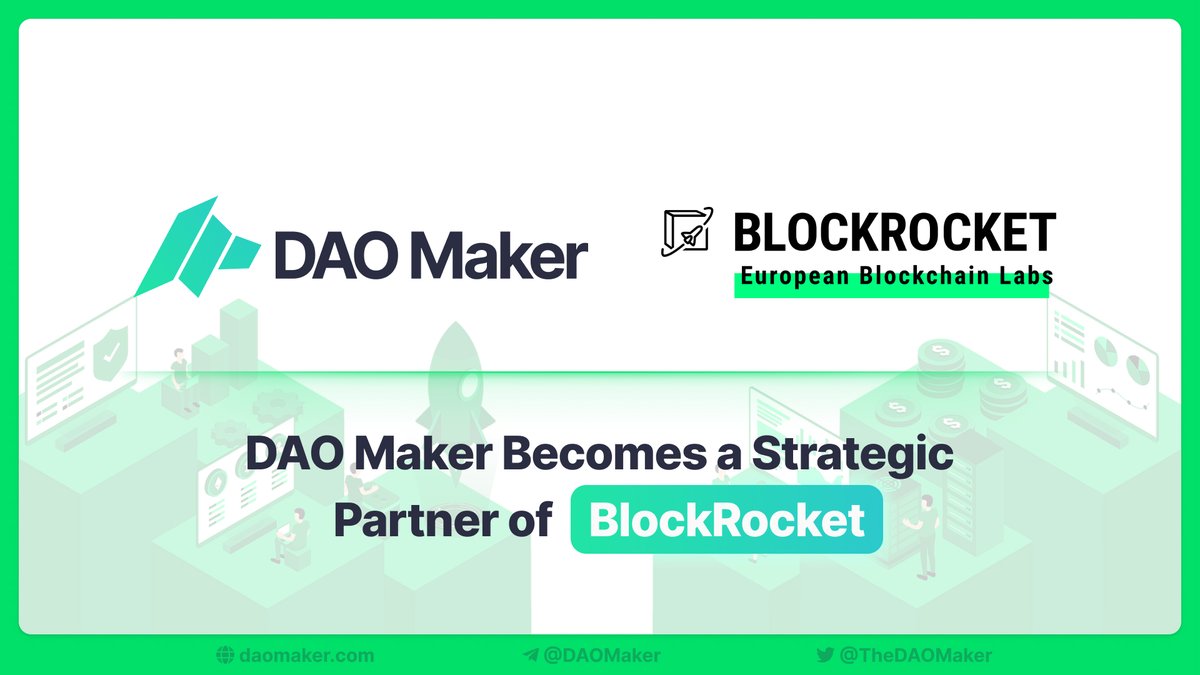 daomaker's tweet image. BlockRocket enters a strategic partnership with DAO Maker

@blockrocketlabs is an early-stage investor &amp;amp; digital accelerator for blockchain startups based in Germany. With 200+ partners &amp;amp; 30+ VCs in the network, BlockRocket is supporting 50+ startups.
blockrocket.io

1/3