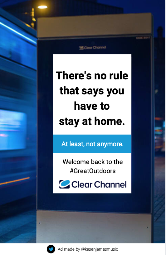 kasenjamesmusic's tweet photo. 3/29/21, pt 3/4 #GreatOutdoors @OneMinuteBriefs @clearchanneluk #omb #omble #copywriting #advertising #adtwitter #creative https://t.co/AQUh07bmJI